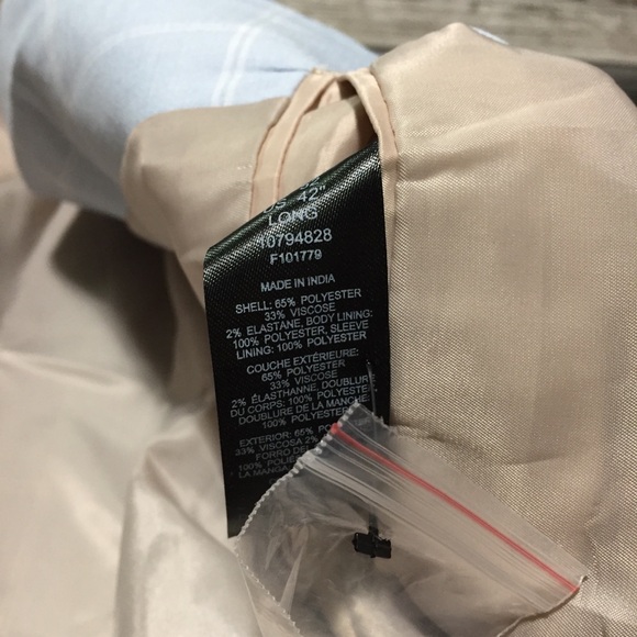 Asos Design Blazer Jacket Men’s 42 Long Light Blue 2 Button Polyester Blend - Picture 7 of 9